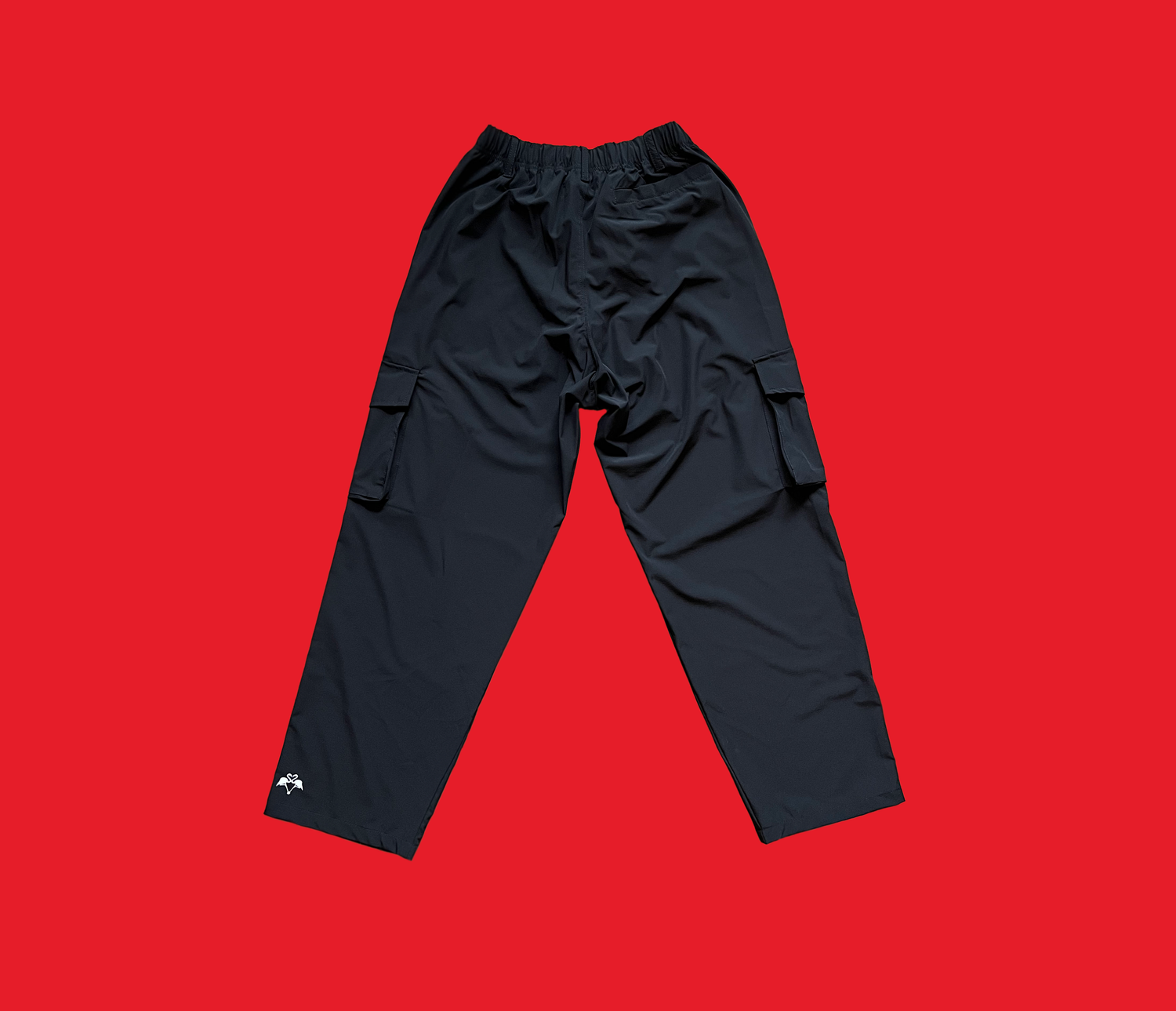 nylon blended wide leg pants. - black — mingo by domingo.